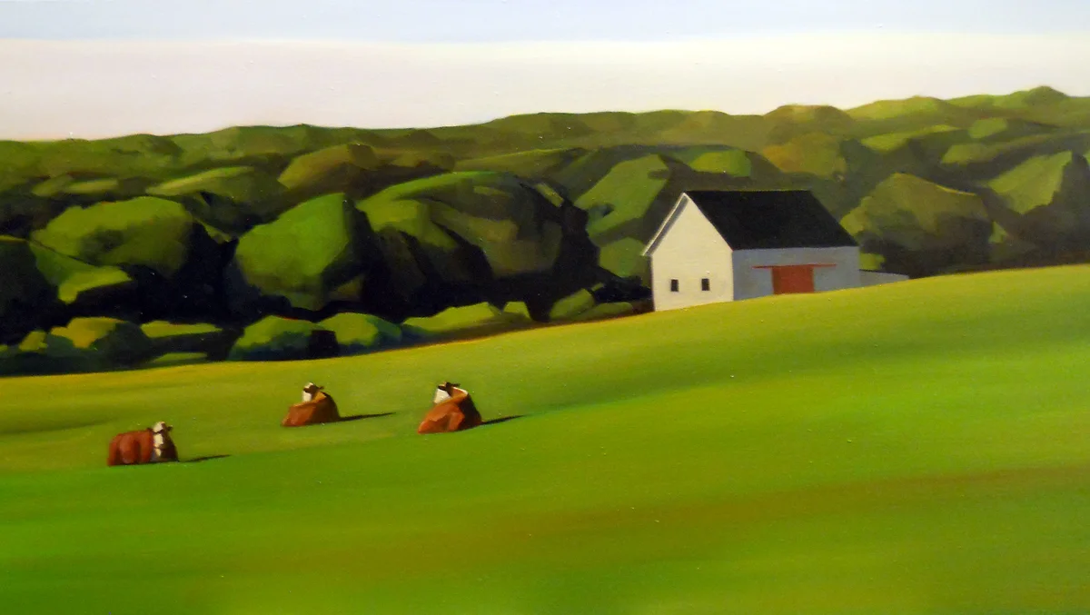 "Wine, Weather, and Ladies" Oil on Canvas H 23in x W 42in Price $6,600.00