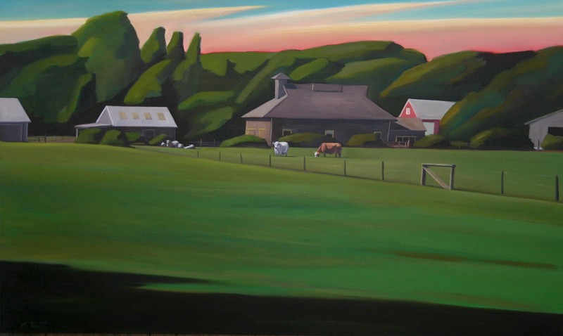 "Rainbow Farm" Oil on Canvas H 60in x W 36in Price $7,800.00
