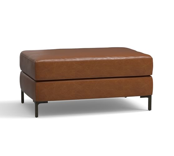 Pottery Barn Jake Leather Ottoman