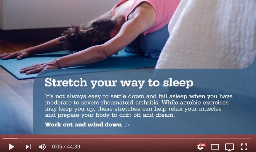   SEVEN-MINUTE STRETCHES  Quick, RA-specific workouts to warm up your joints and get your body moving in the morning. 