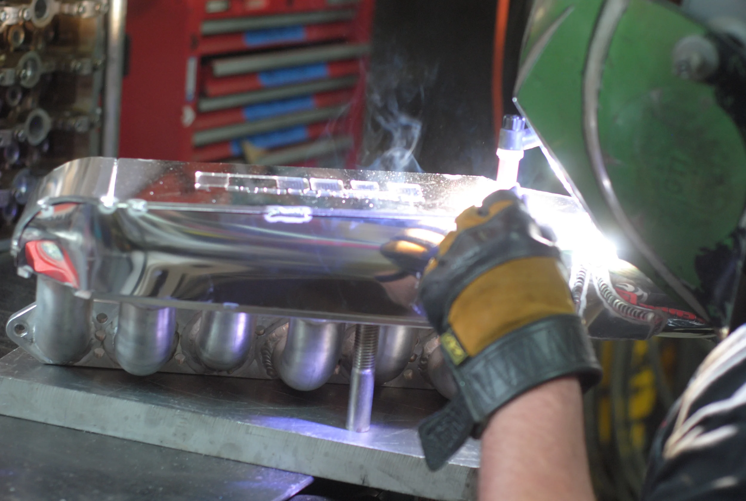 Welding up the R32 Intake