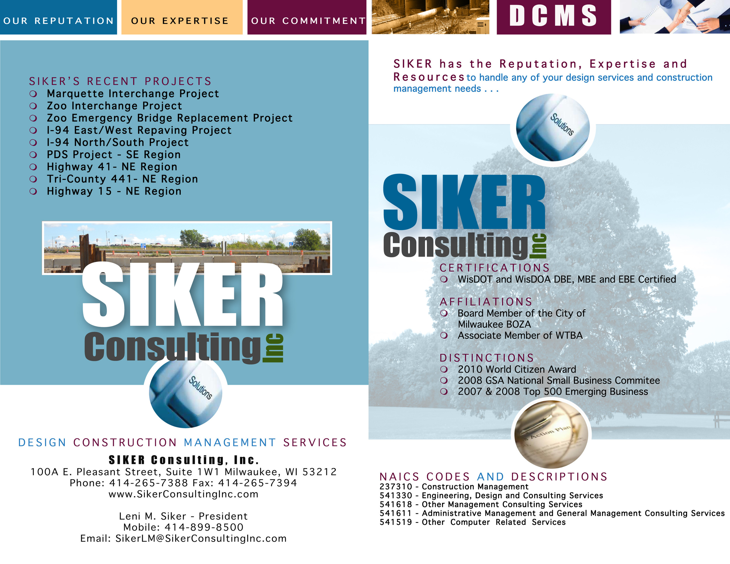 Siker Consulting Firm Brochure WisDOT Project 