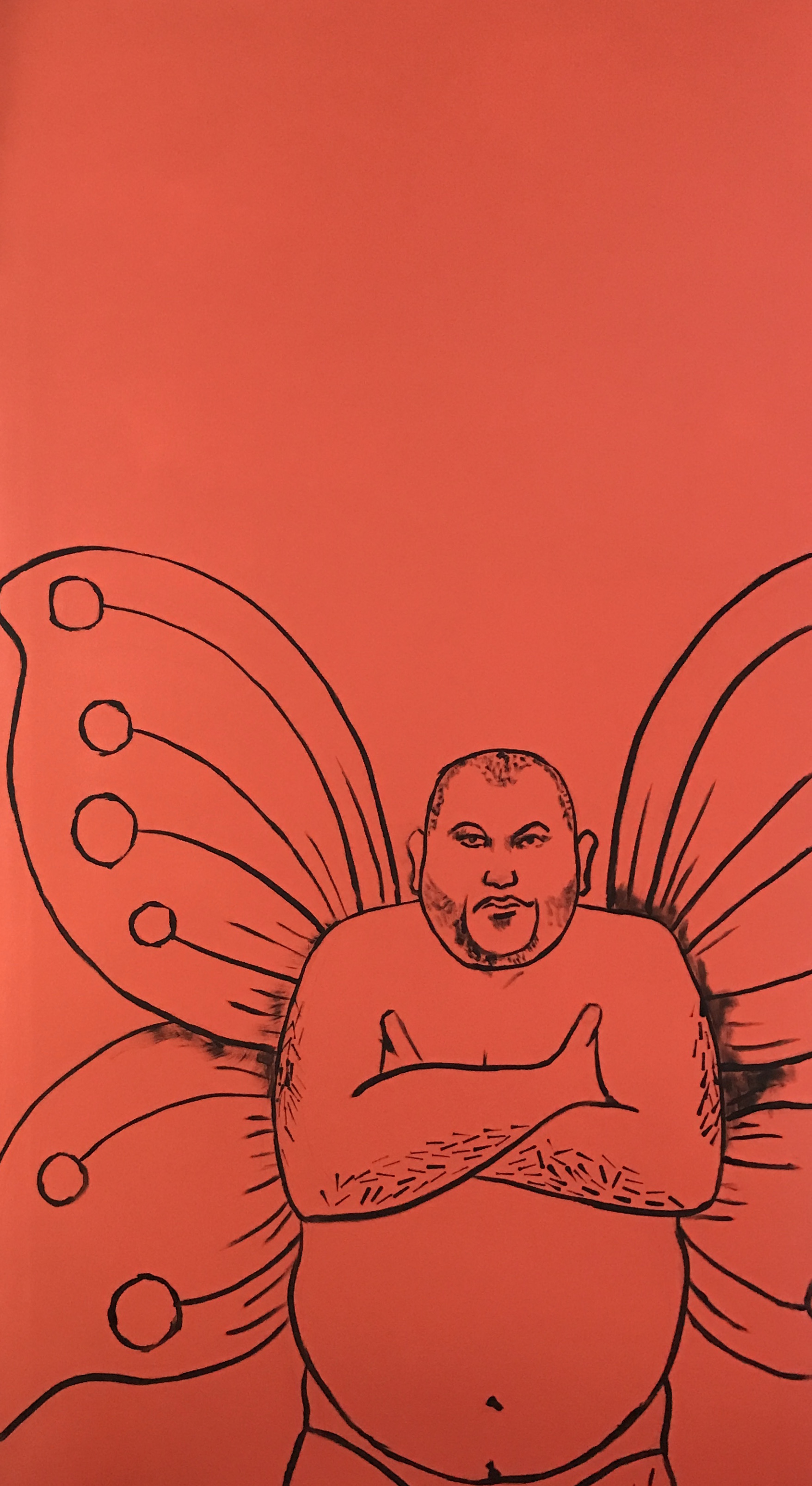    Fat Fairy     House paint on primed drywall &nbsp;  8' x 4' 