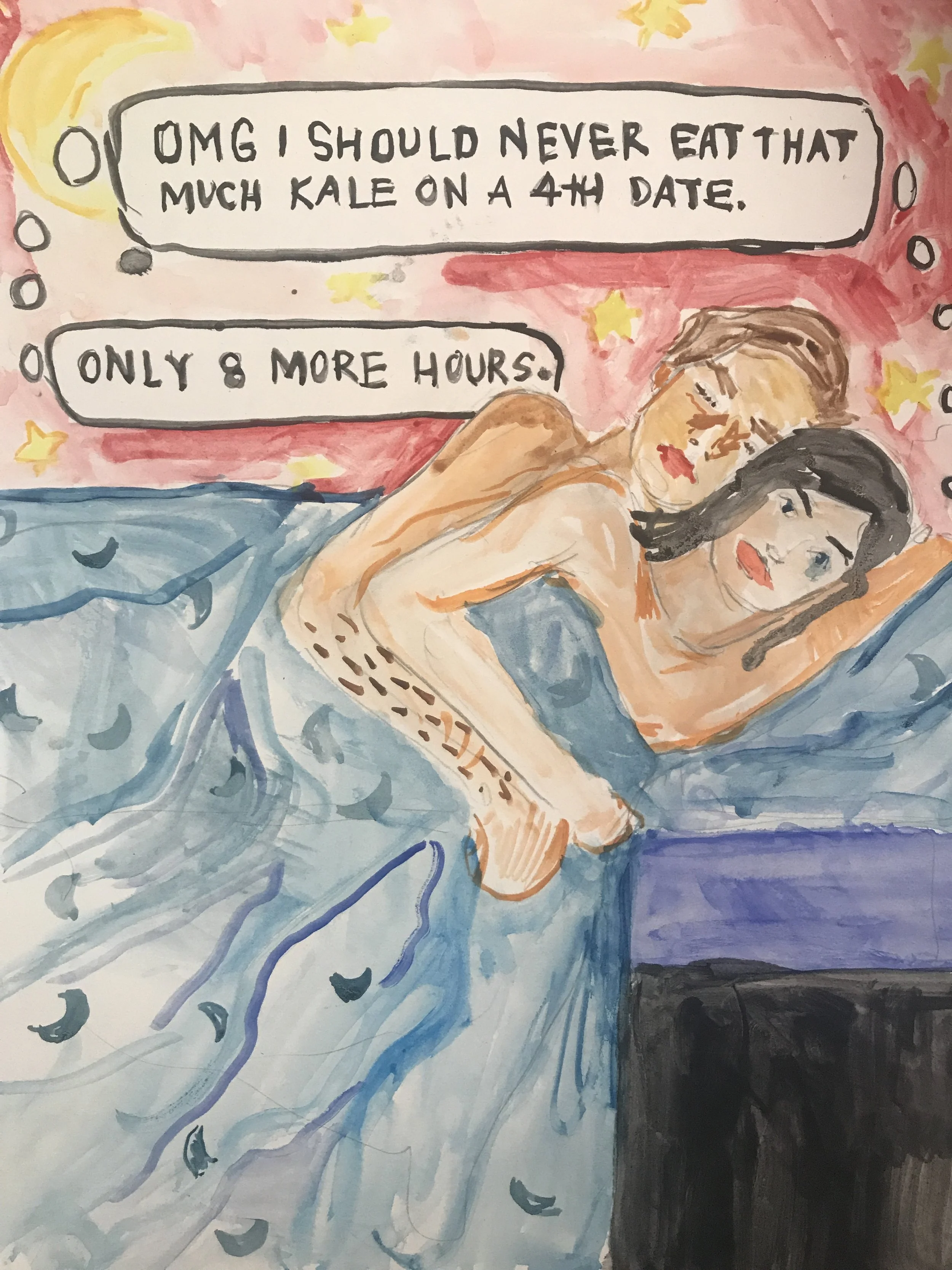    The Long Night  , 2017  Mixed media on paper  14 x 11 inches 