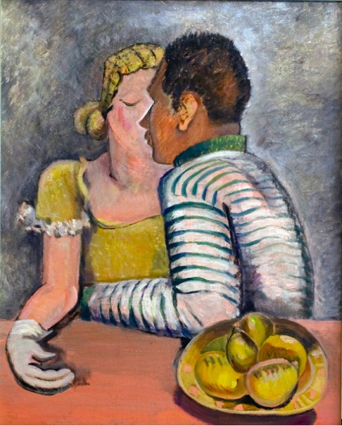 Clara Mairs Lovers with Pears , c. 1950s Oil on board Canvas: 28 x 23 inches Framed: 32 ½ x 27 inches