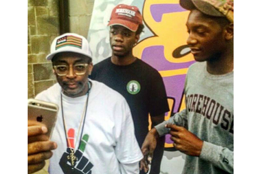 Frank Lawrence Jr. (center left) with Spike Lee.