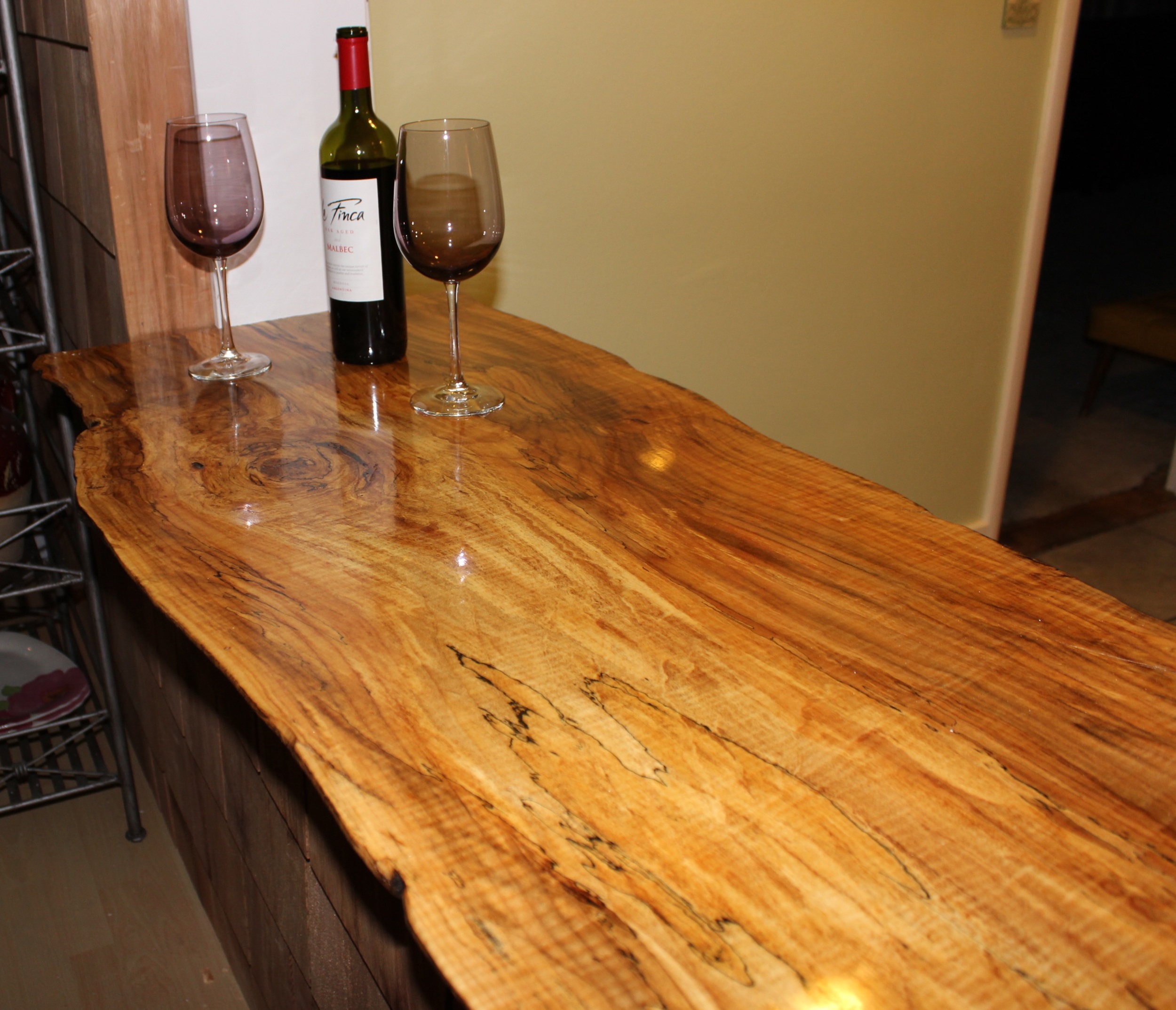 Spalted maple window ledge counter top