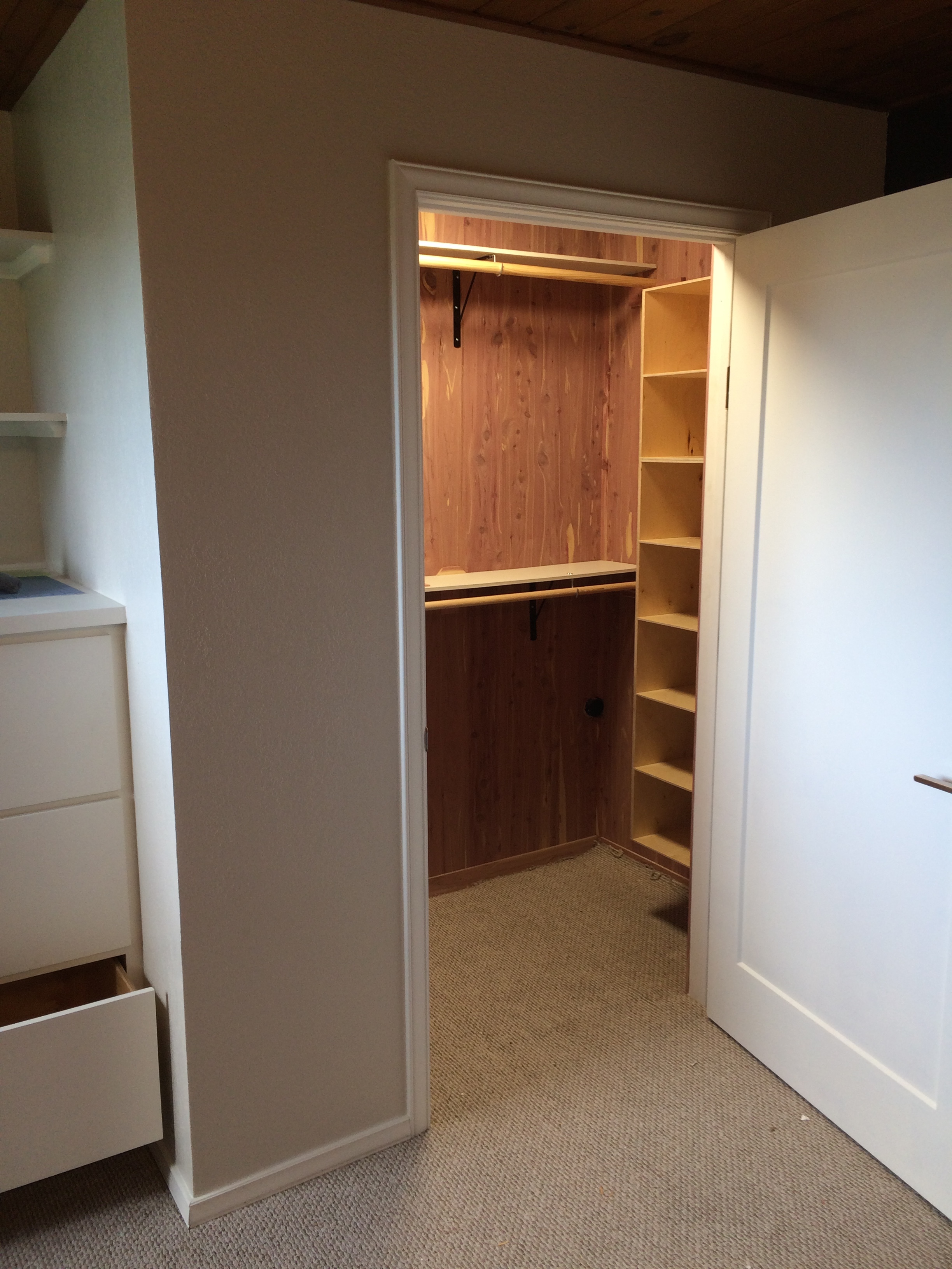 Framed and finished new closet