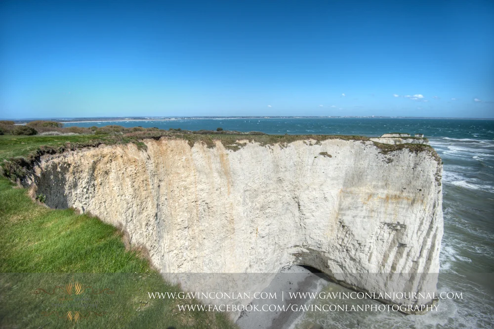 fine art landscape showcasing the chalk ridge and the Solent at Old Harry Rocks . Victoria and James Engagement Session in Bournemouth, Dorset by gavin conlan photography Ltd