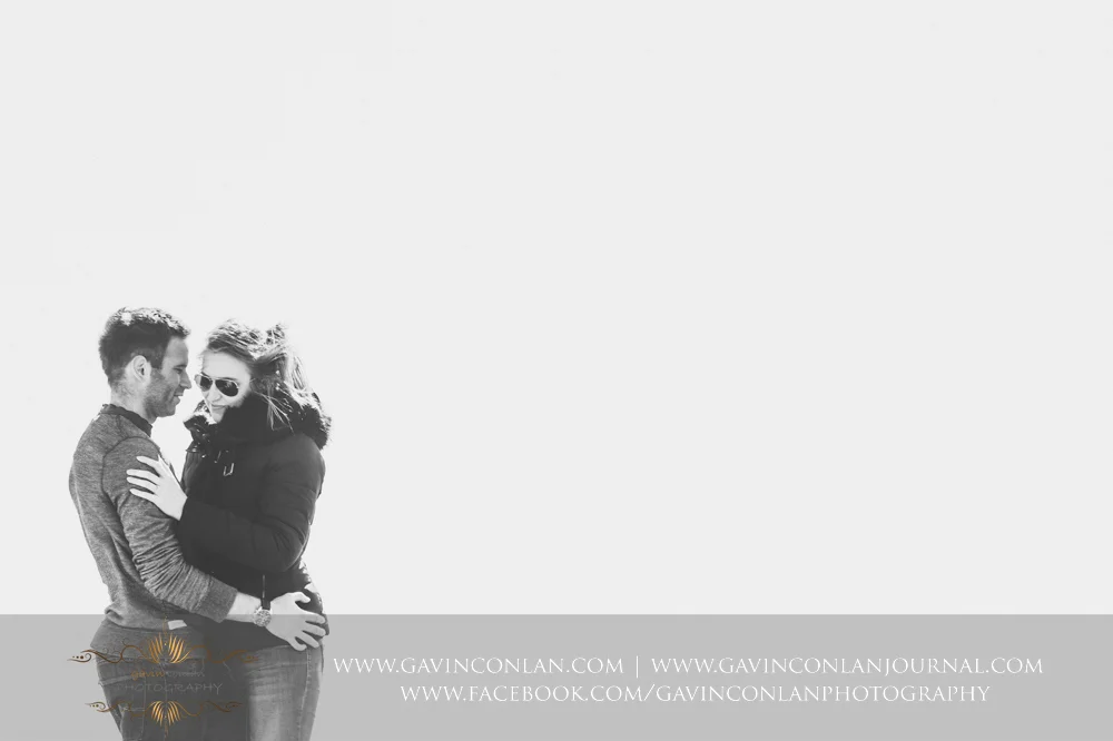 creative fine art black and white portrait of Victoria and James at Old Harry Rocks , Engagement Session in Bournemouth, Dorset by gavin conlan photography Ltd
