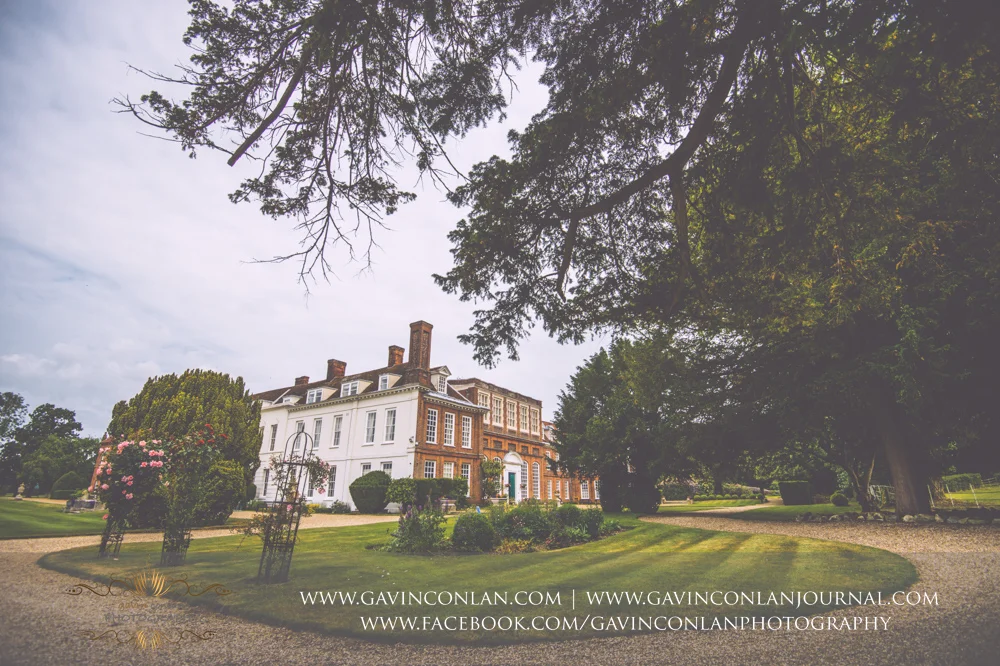 creative landscape showcasing the stunning grounds and exterior of Gosfield Hall. Wedding photography at Gosfield Hall by Essex wedding photographer gavin conlan photography Ltd