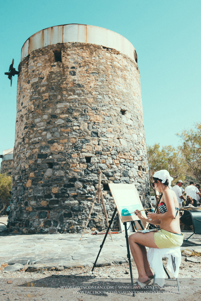  The wedding party taking an art lesson by  Visual Arts Crete &nbsp;and showcasing their artisic talent in Crete, Greece by  gavin conlan photography Ltd  