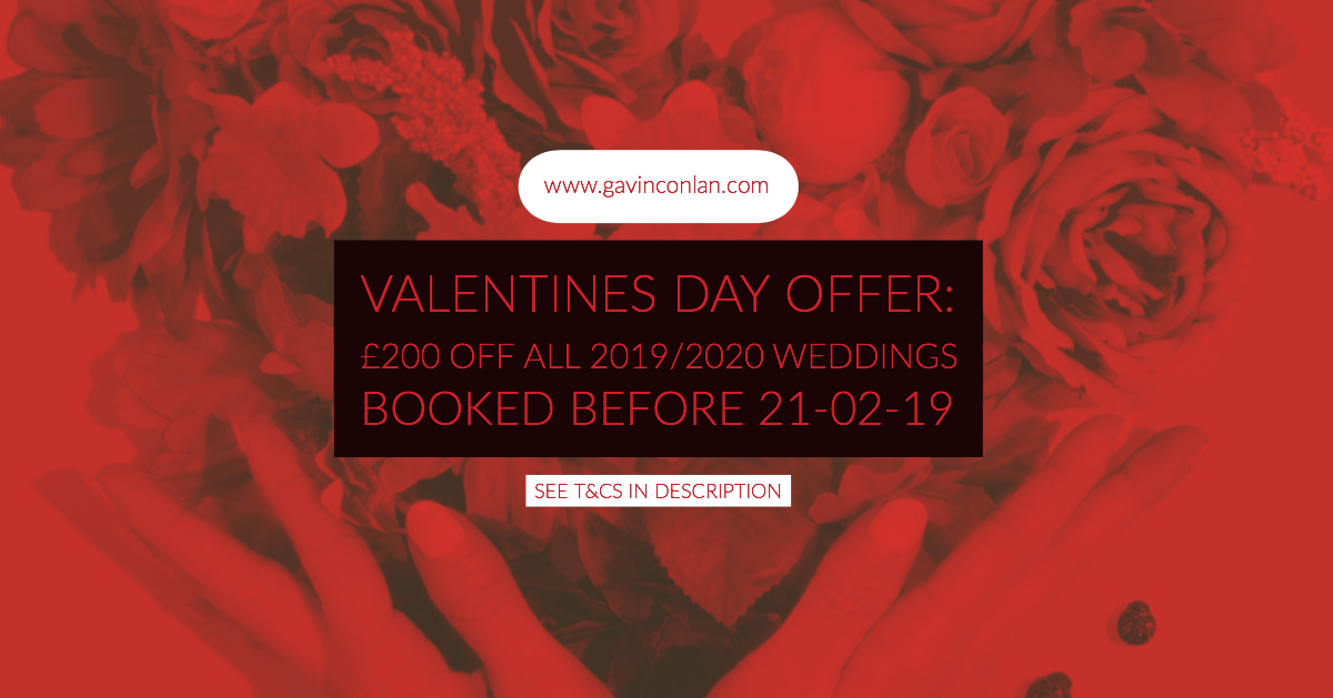 Valentines Day Wedding Photography Offer