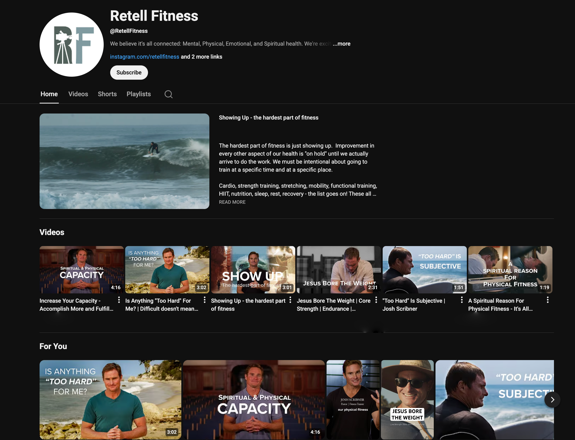 Click to visit Retell Fitness YouTube
