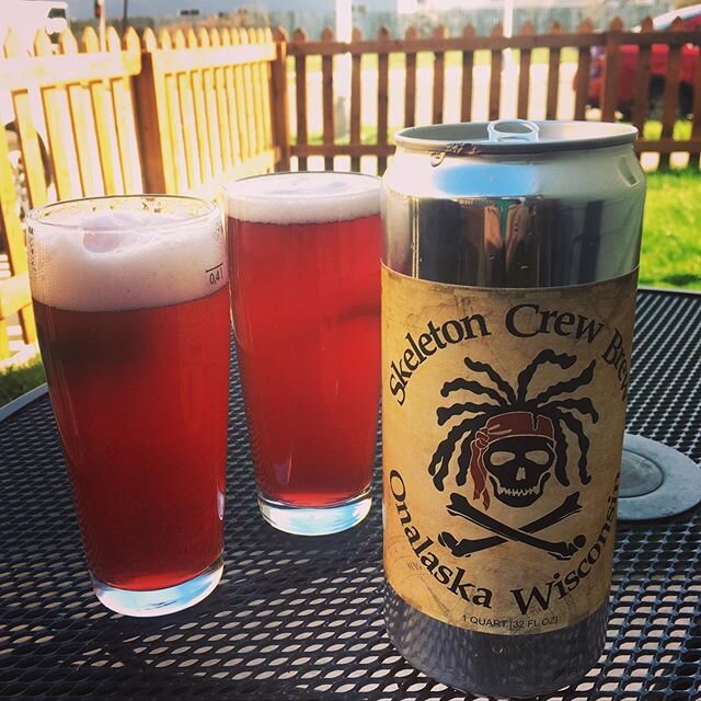 Tuesday #happyhour from our friends at @skeletoncrewbrew! #drinklocal #stayhome #blueberrywheat #crowler #supportyourlocalbrewery #lacrossewisconsin