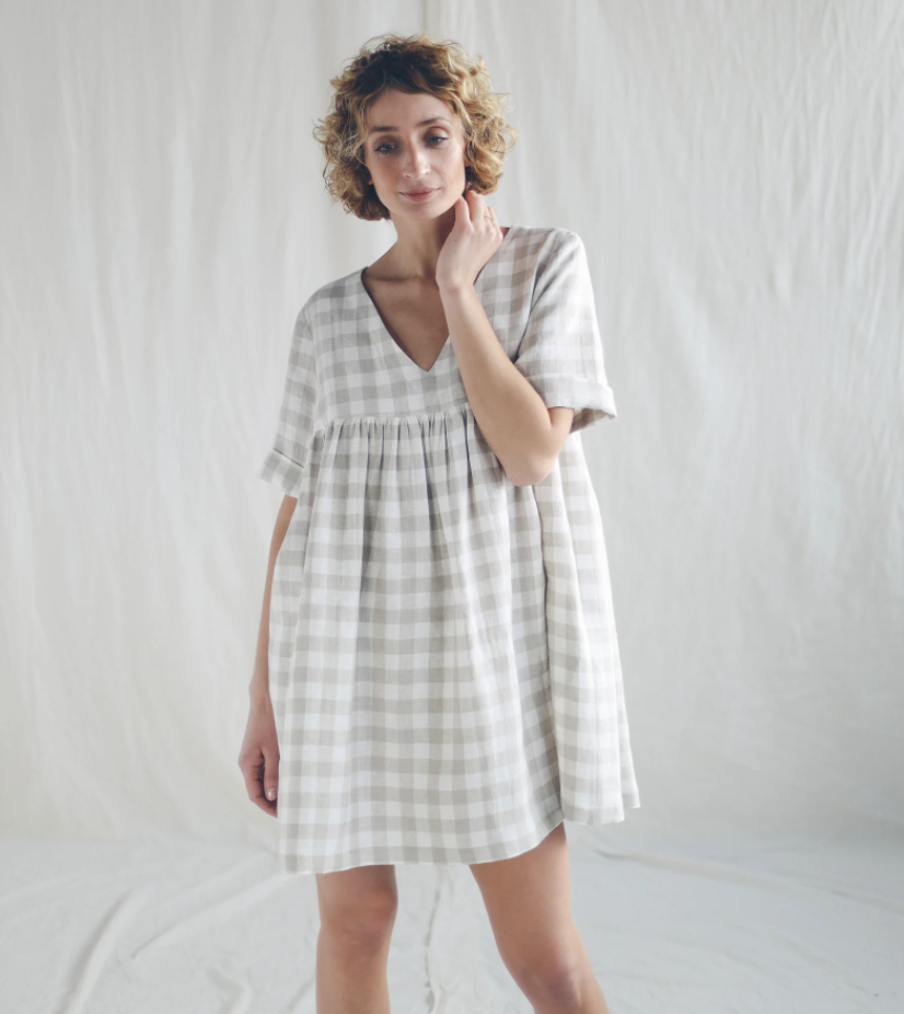 Checkered Smock Dress