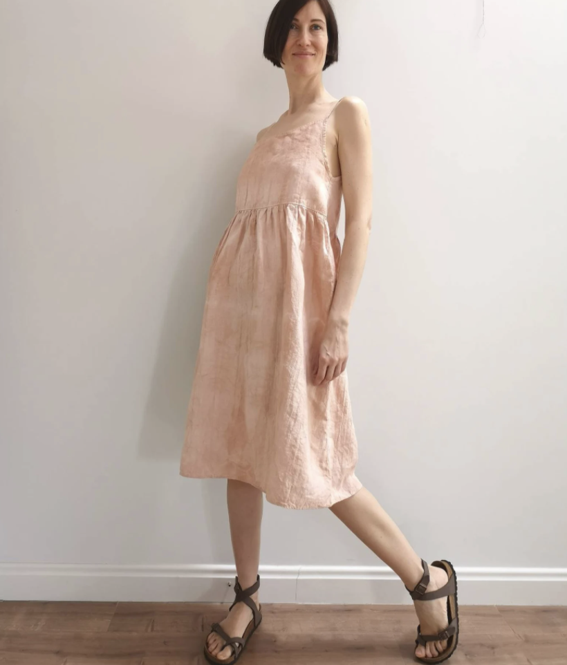 Peach Linen Dress