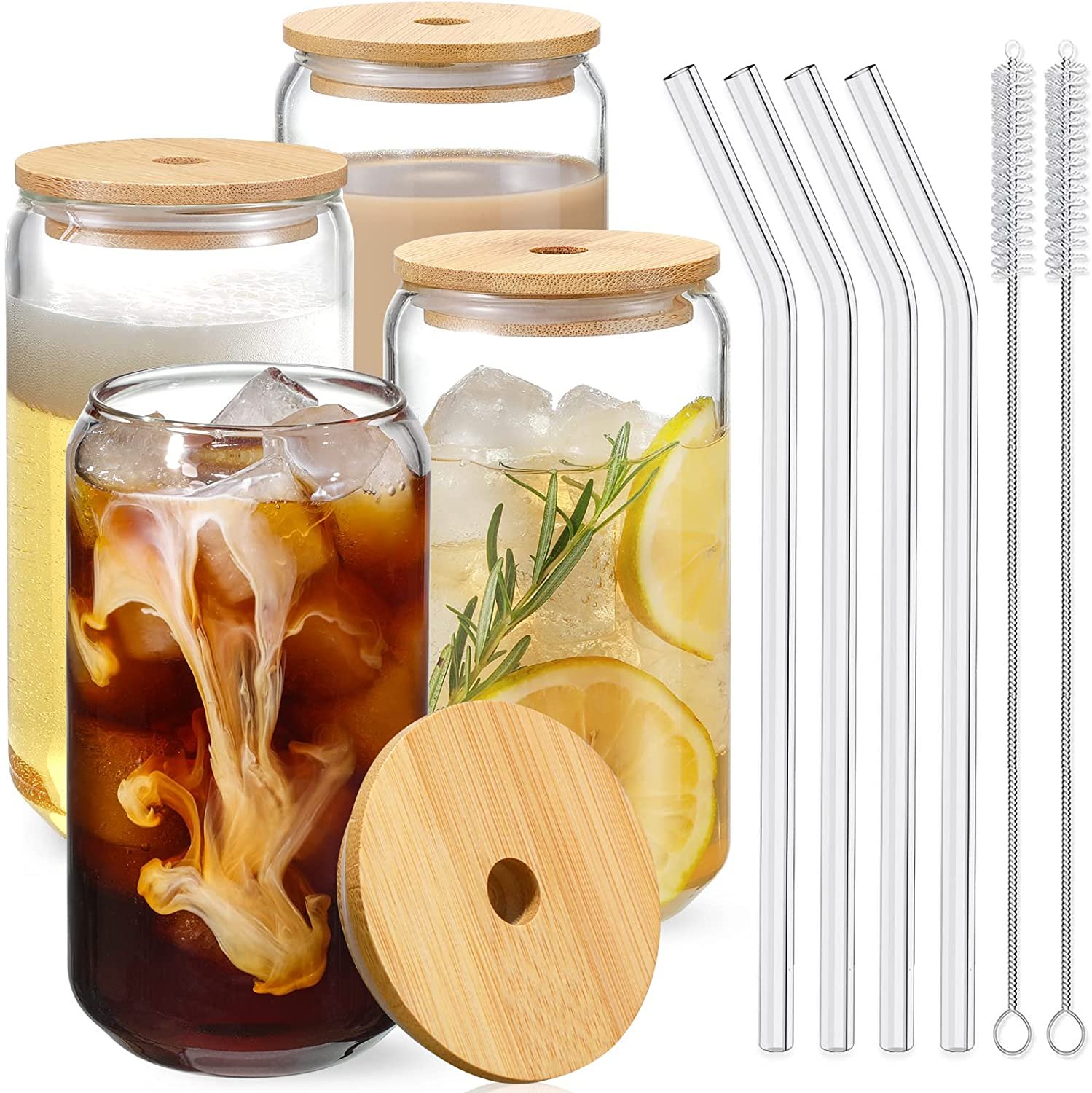 Glasses with Bamboo Lids