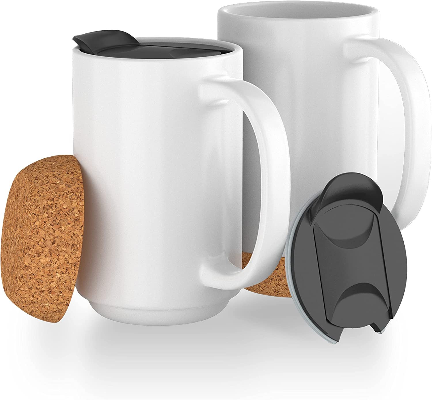 Set of 2 White Mugs