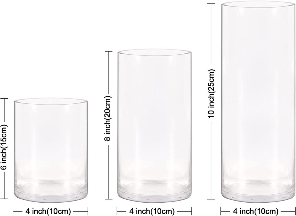Set of 3 Cylinder Vases
