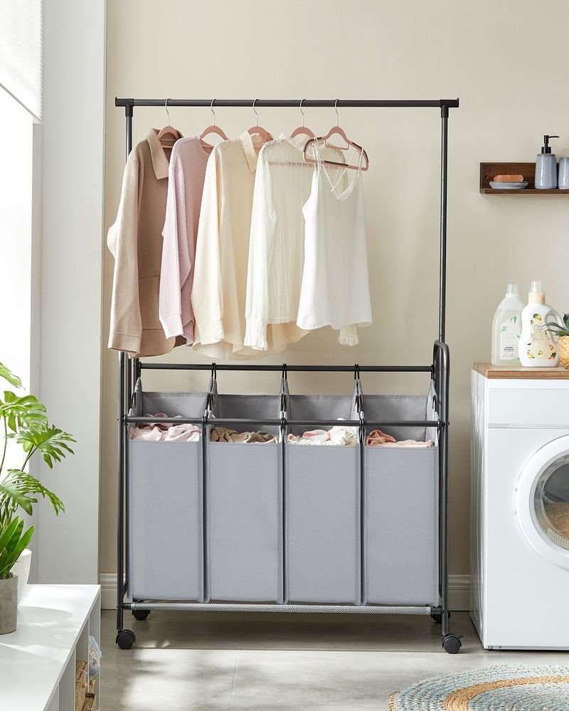 SONGMICS 4-Section Laundry Hamper