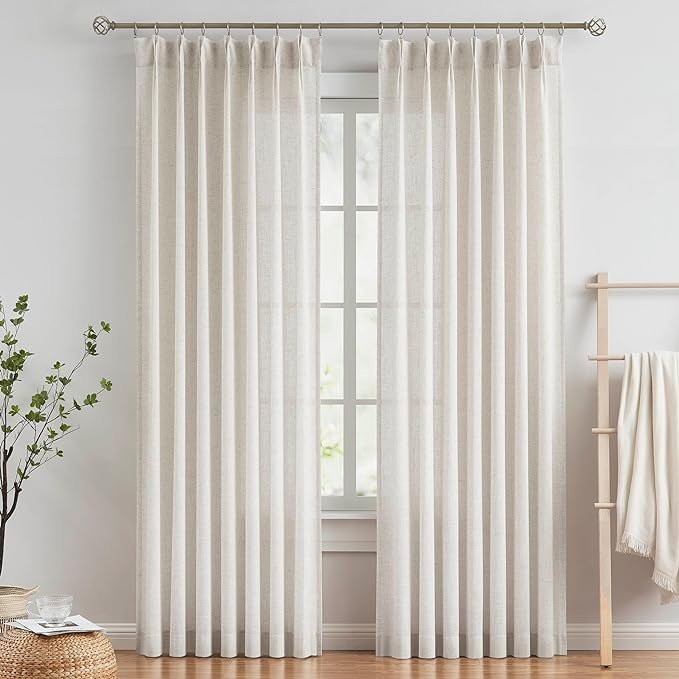 Pleated Semi Sheer Curtains