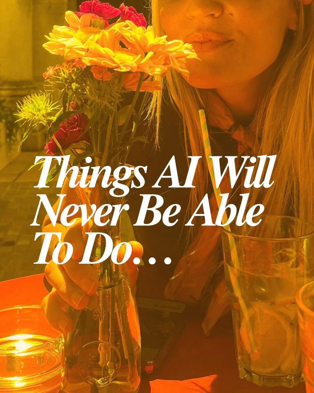 Sometimes I go down the AI rabbit hole and I get a little scared it will change everything, but there are so many things it will never replace ☀️