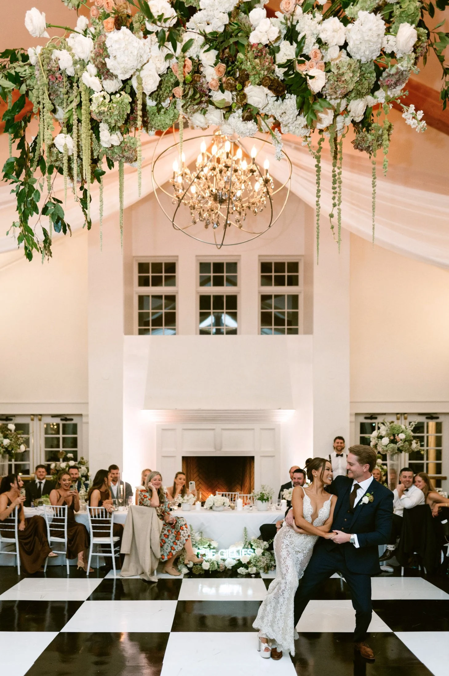 The Manor House Wedding - Black and White Checkered Dance Floor.jpg