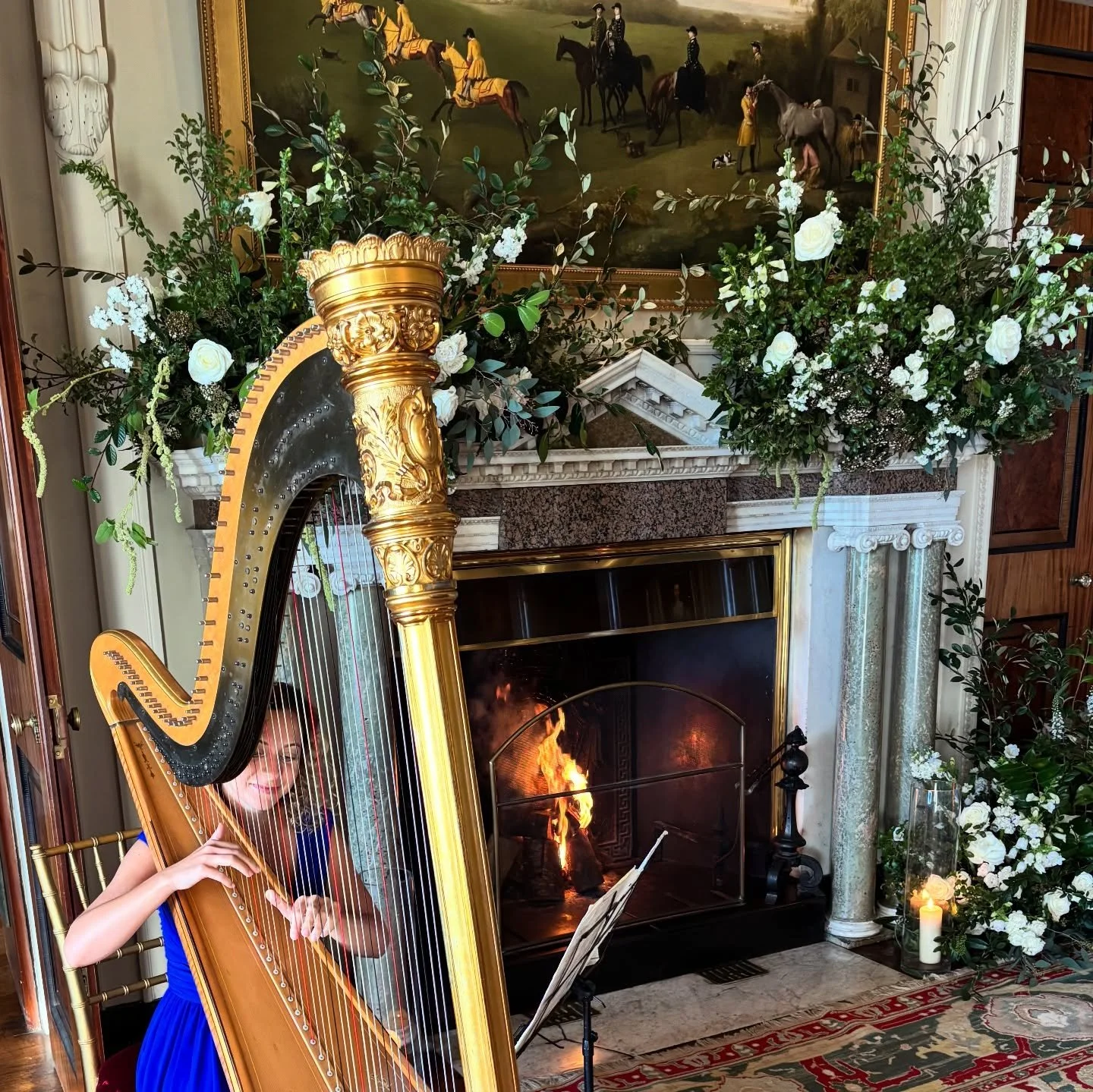 The most beautiful wedding @goodwood - celebrating equestrian showjumpers @jessmendozashowjumper and @nickdellojoio 👰&zwj;♀️🤵&zwj;♂️🏇

#ukwedding #goodwood #practicalharpist #harpist #goodwoodestate #goodwoodhouse