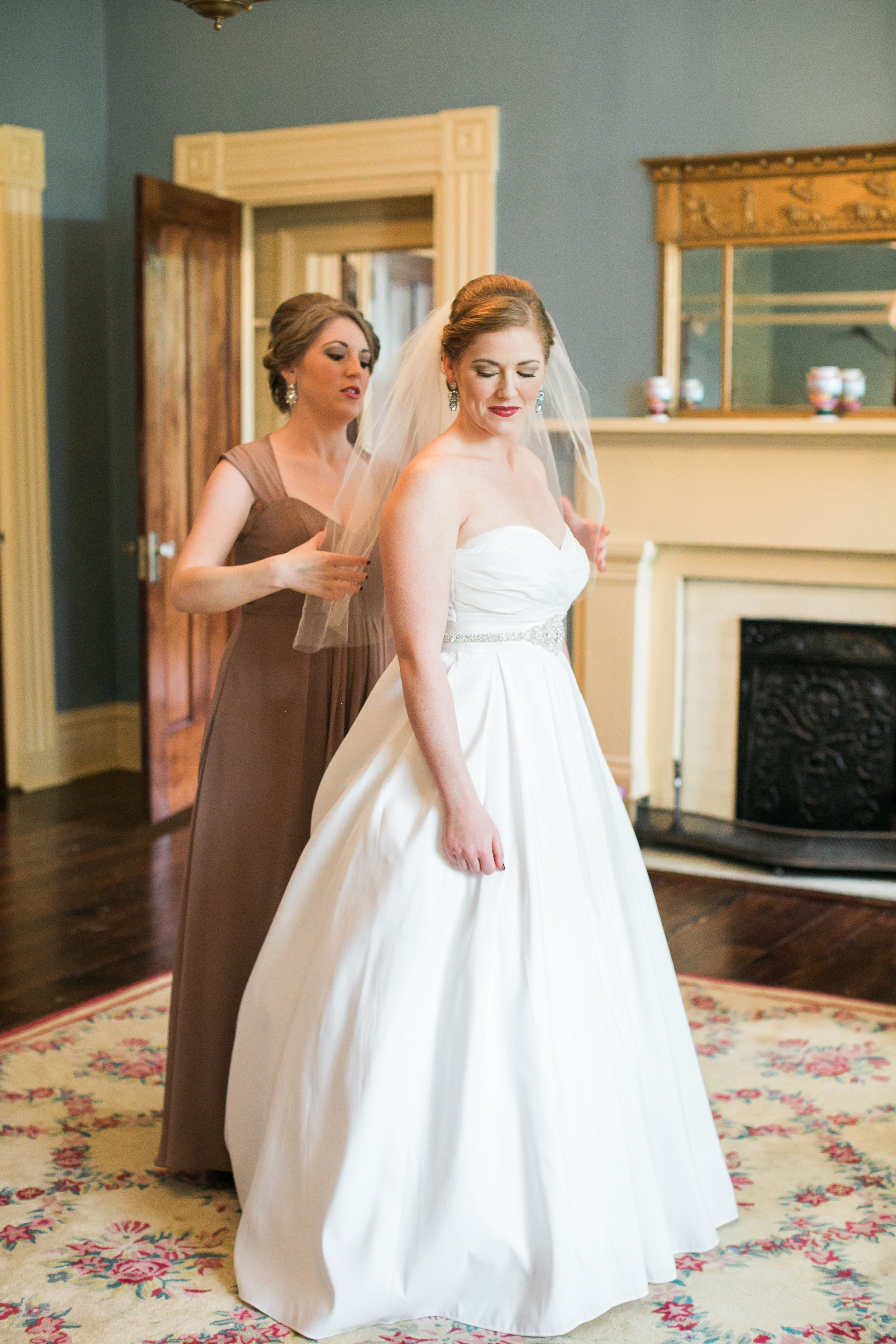 Putting on the Final Touches in the Bridal Suite