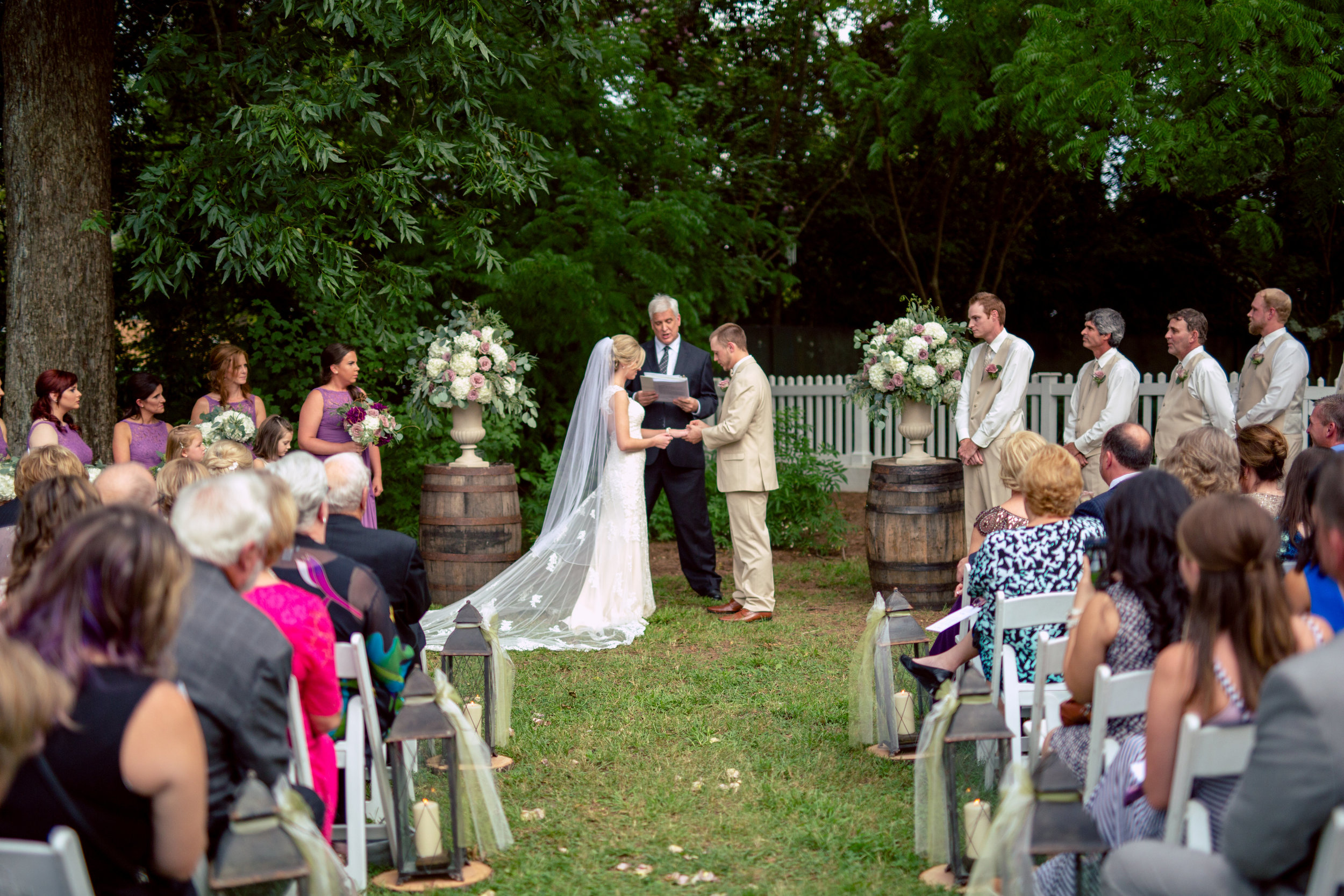 1. The Side Yard - Here's another take on aisle placement in the side yard - at an angle for a September wedding. Photo by Once Like a Spark Photography 