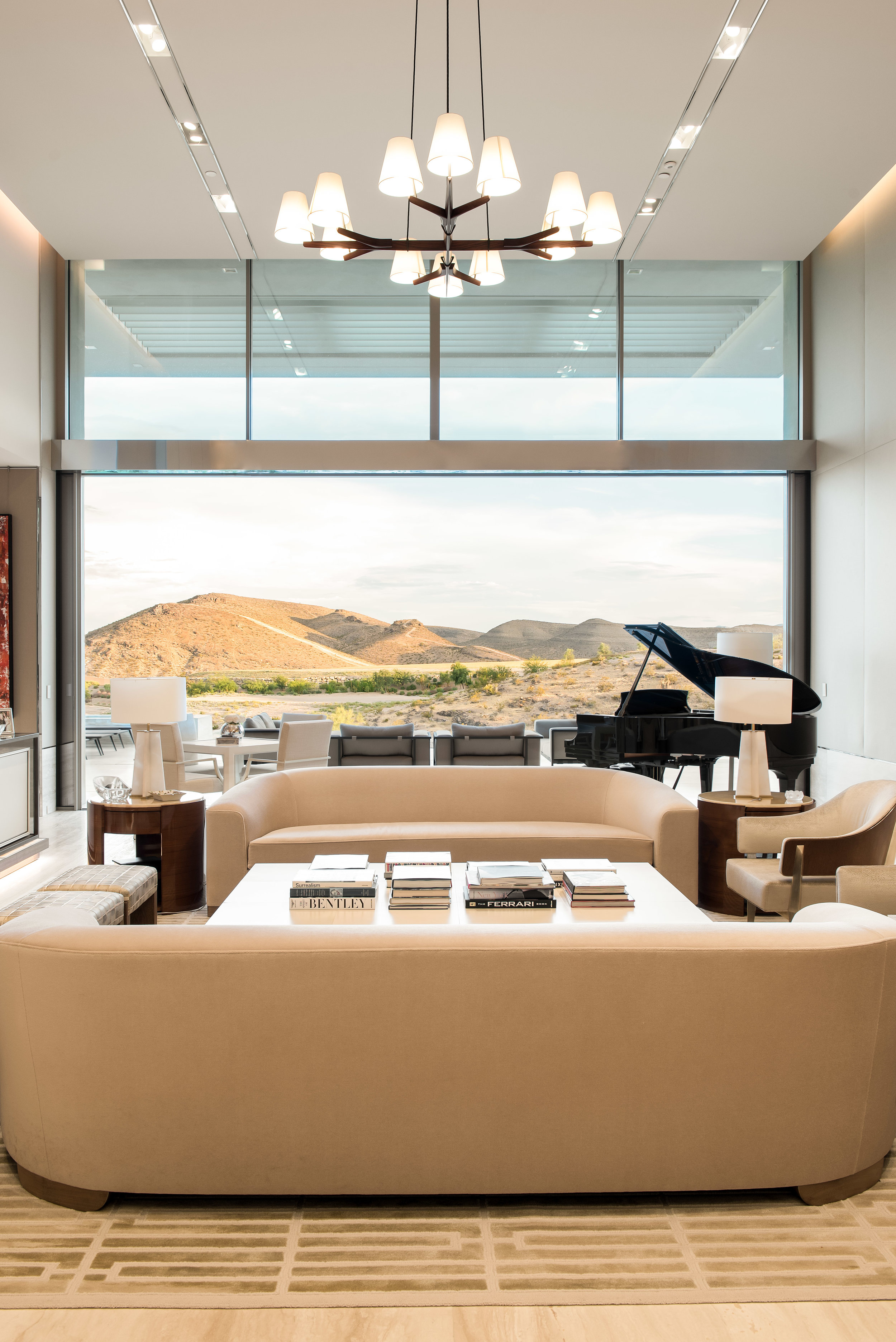 Luxury interior overlooking The Summit Club Golf Course, Las Vegas, NV.