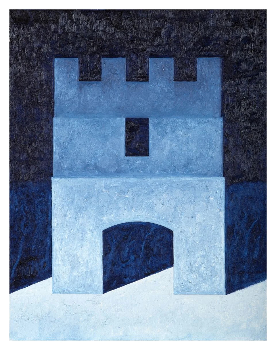 Fortress XXII, 2012. Oil on panel, 14 x 1 inches.