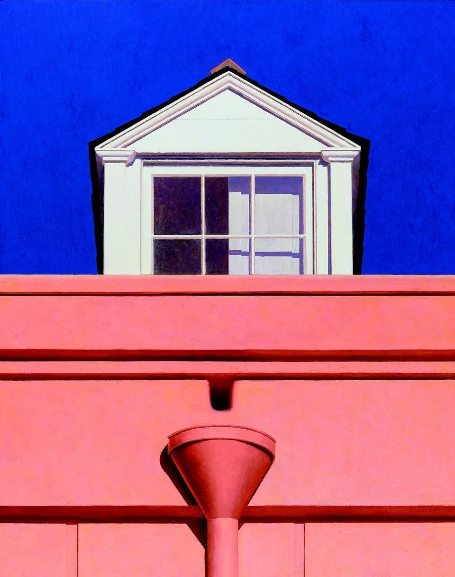 Dormer with Downspout, 2003-2004. Oil on canvas, 30 x 24 inches. Private Collection.
