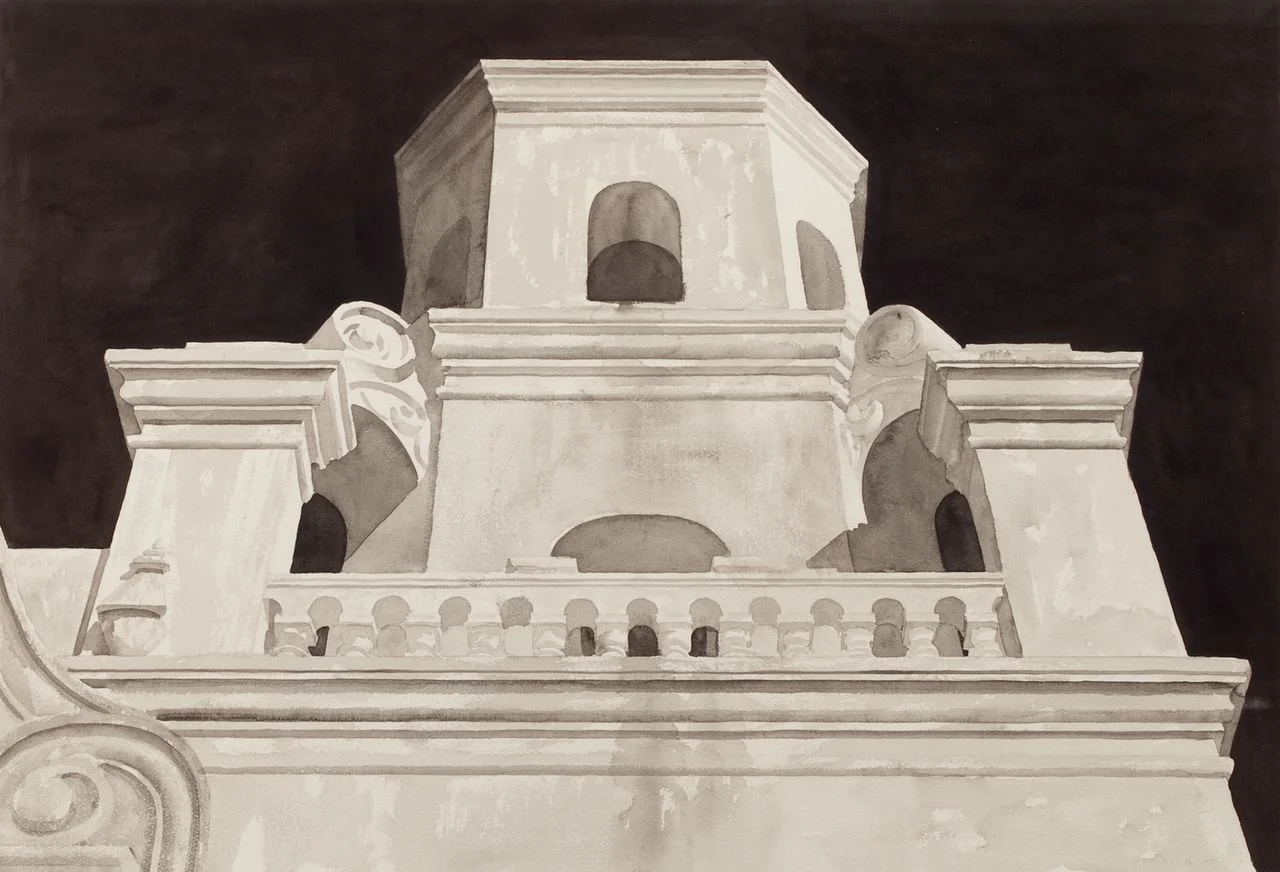 San Xavier, 2005. Watercolor on paper, 30 x 22 inches. Private Collection.
