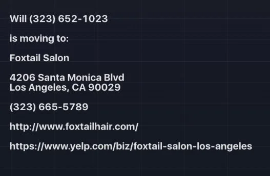 Will is Moving to Foxtail Salon