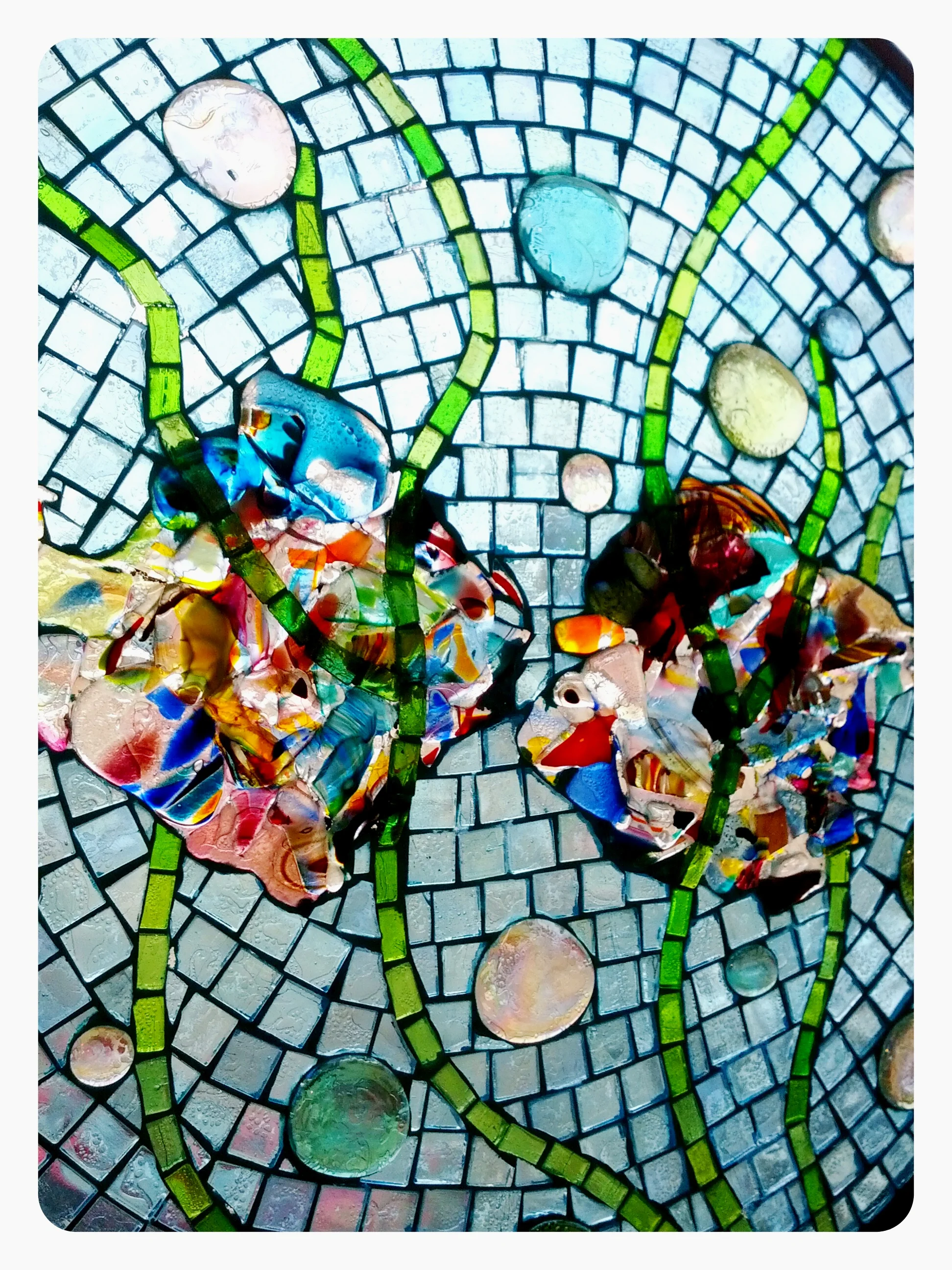  Grace Blowers,  Swimming in Circles , 2013, mosaic 