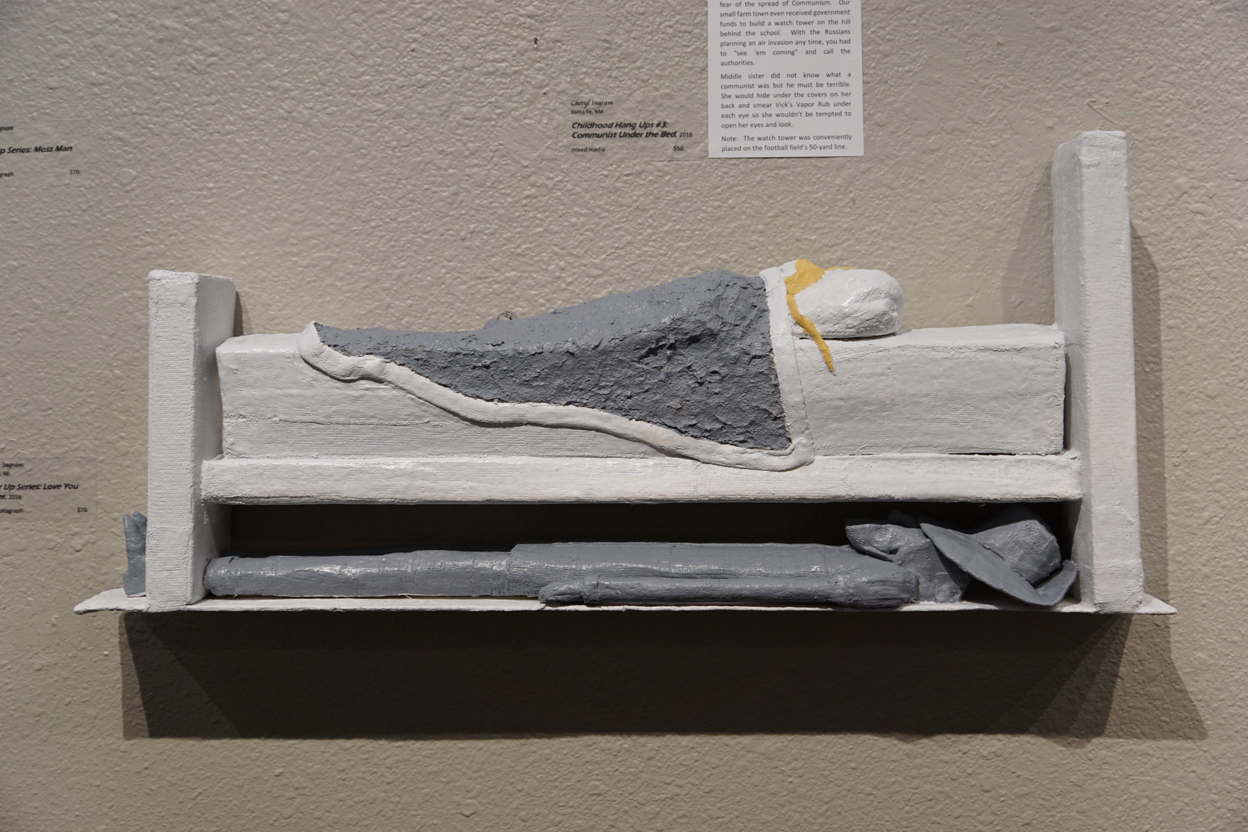  Cheryl Ingram, &nbsp;Childhood Hang Ups #3 Communist Under the Bed , mixed media 