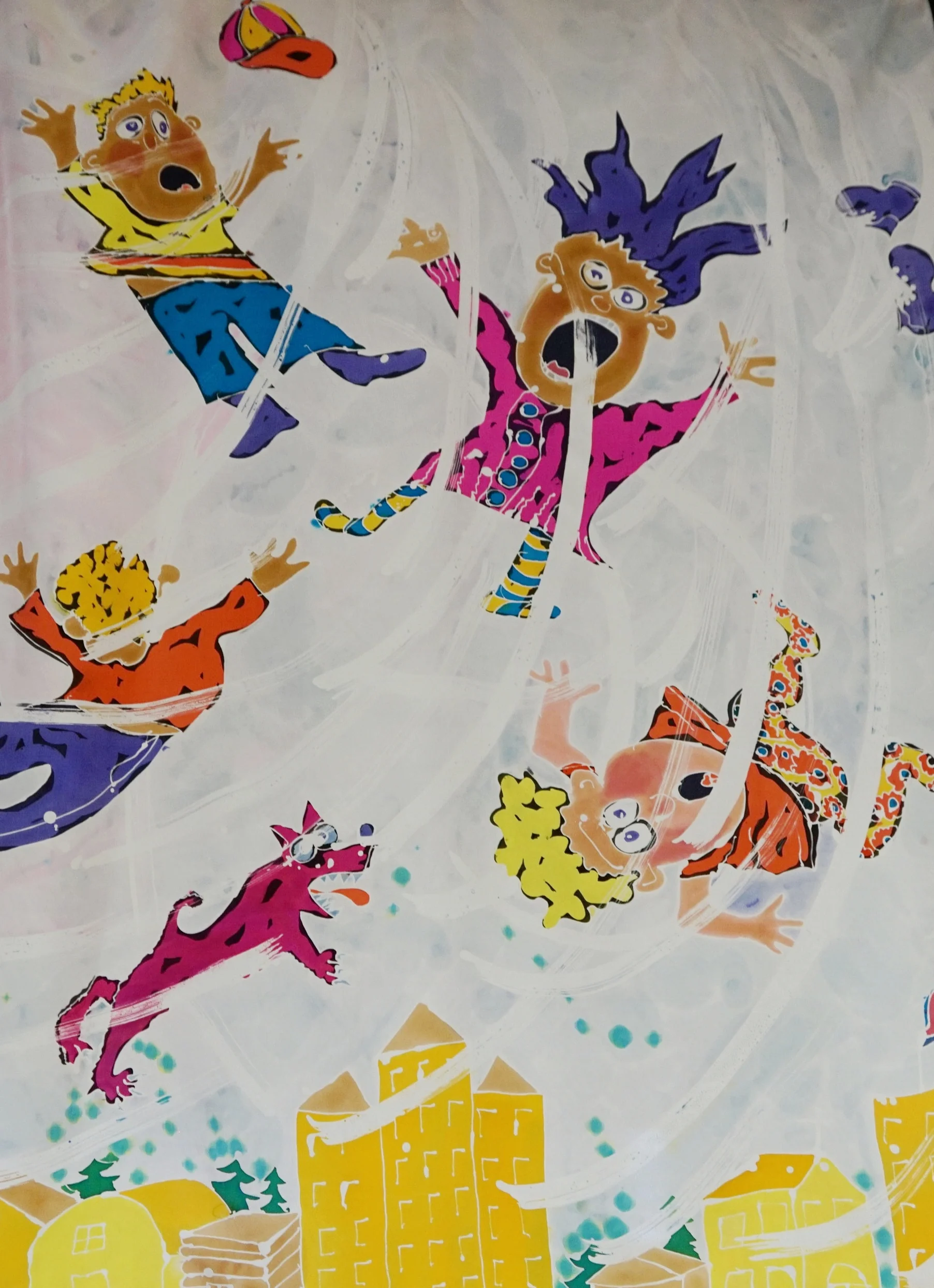  Jan Ingram,  Seasons of Alaska: Wind , batik on silk habotai 