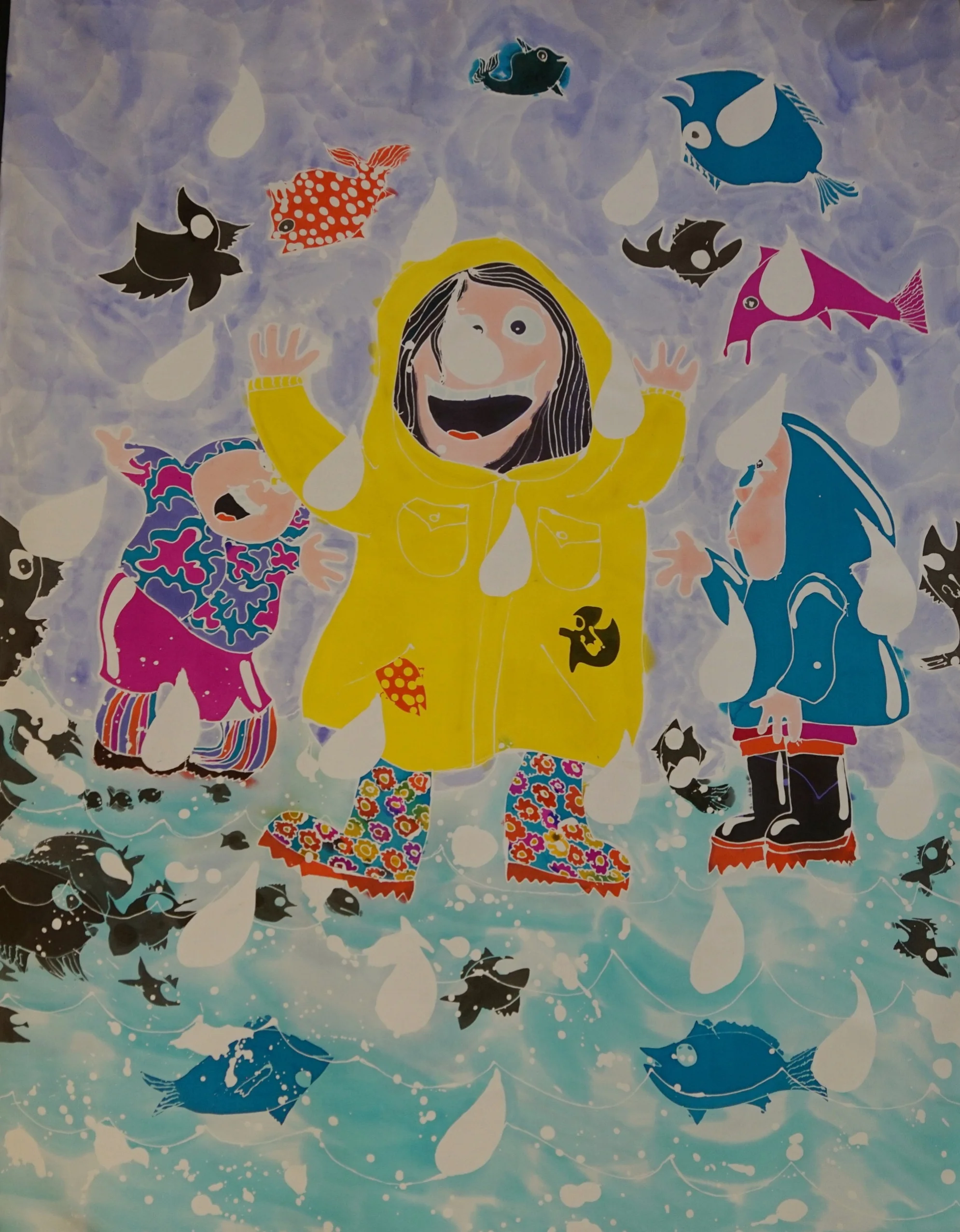  Jan Ingram,  Seasons of Alaska: Wet , batik on silk habotai 