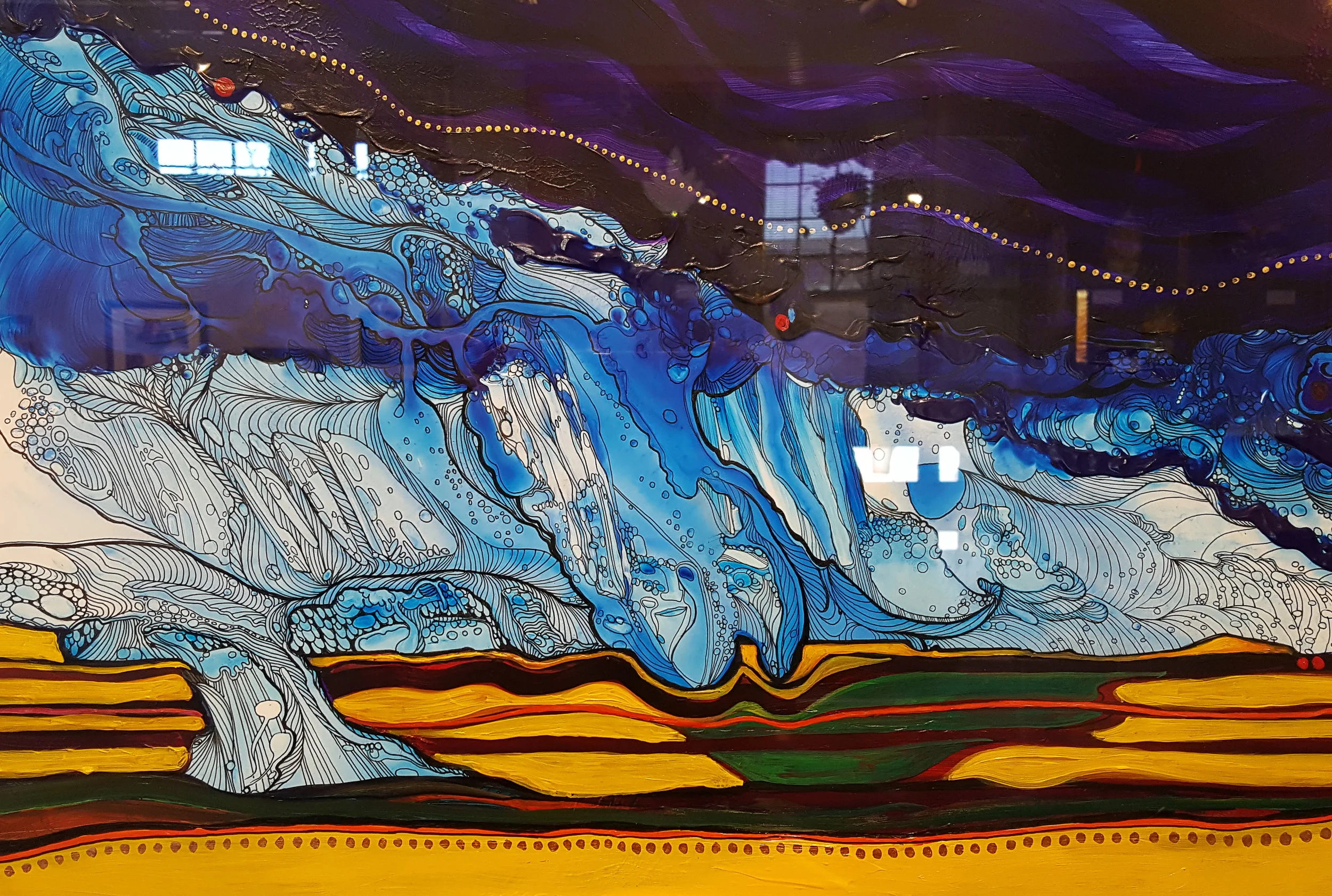 Peg Fowler, Prairie Storm , acrylic, ink on yupo
