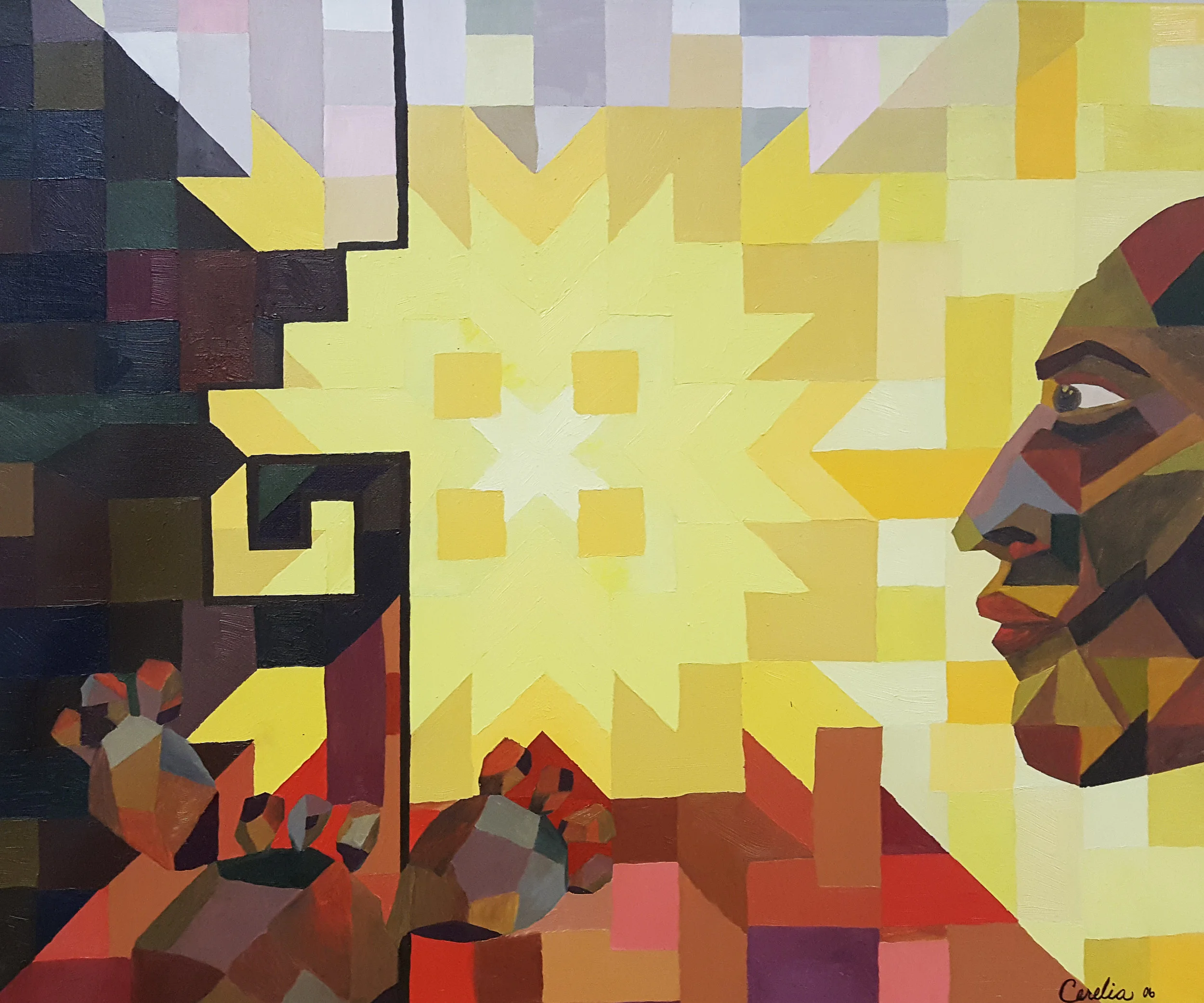 Cerelia Barrios, Hijo del Sol (Child of the Sun) , oil