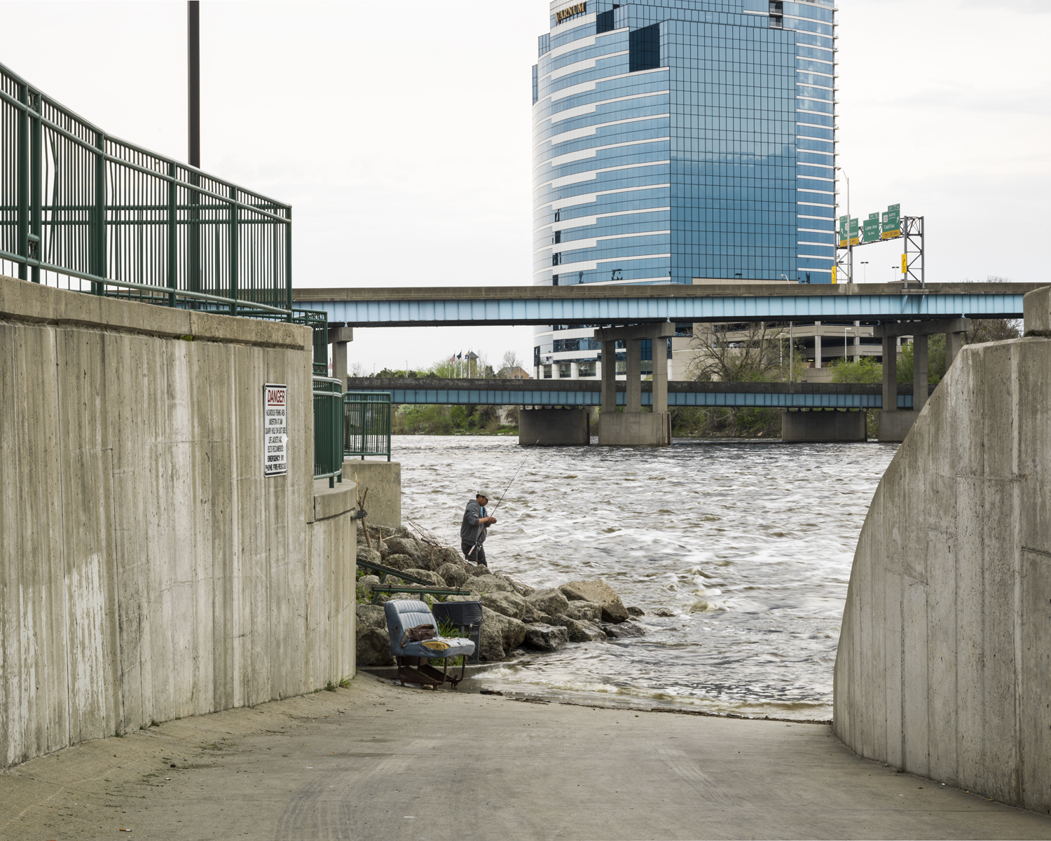 Fishing from the 6th Street Bridge Park. 2014