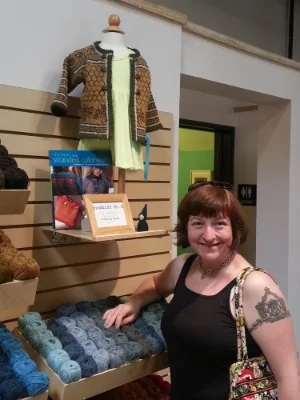 Noted author, relentlessly talented designer, and evil enabling super genius, Mary Scott Huff. Cute but dangerous.