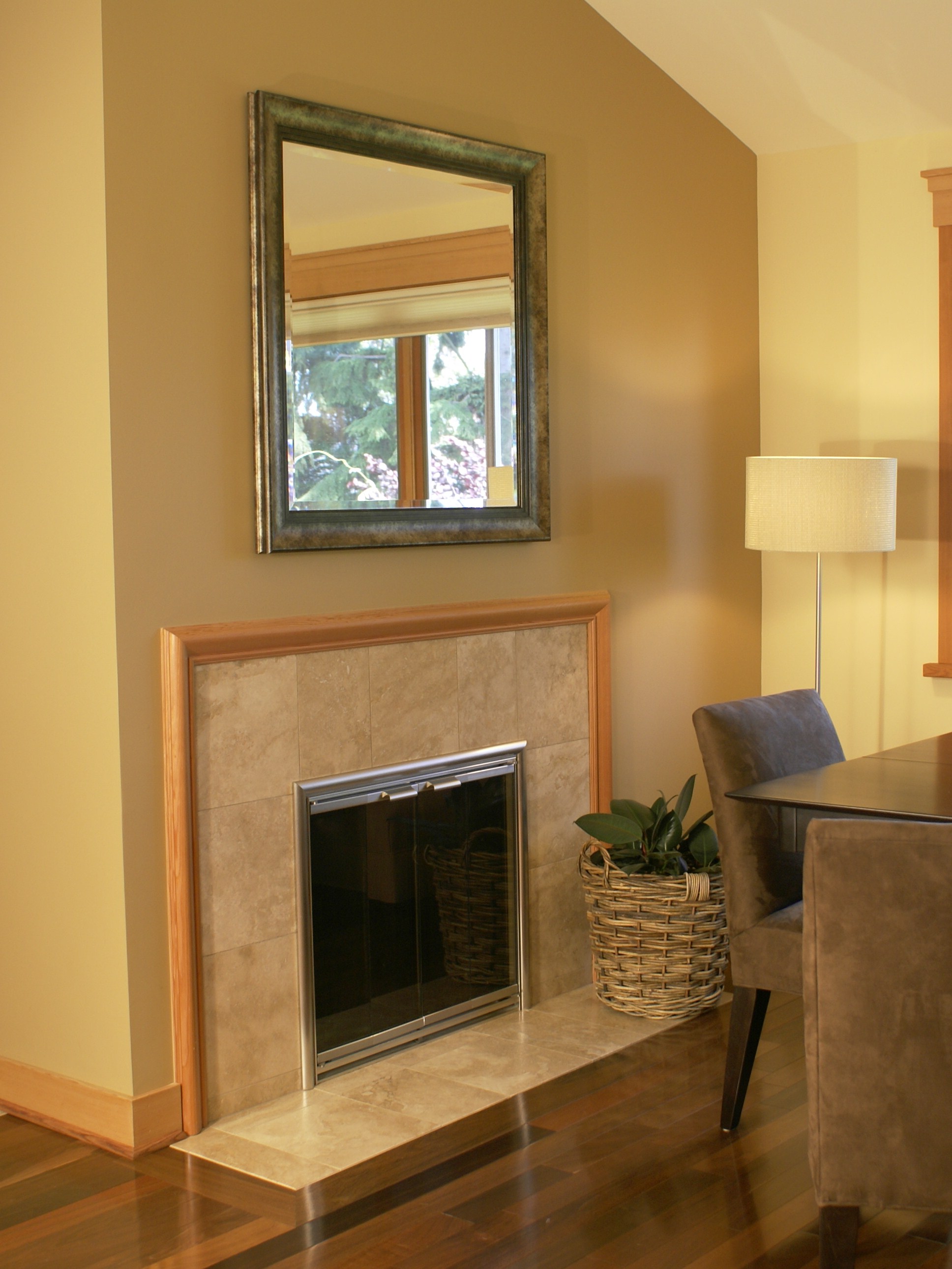 Kitchen Fireplace from the Eating Nook