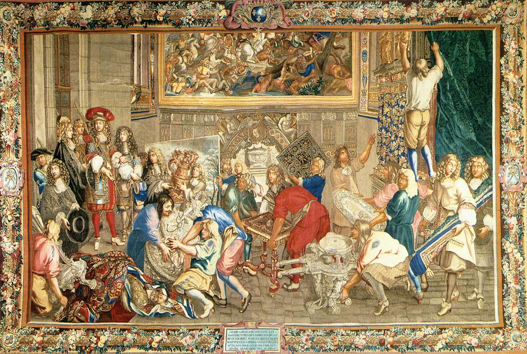 Tapestry illustrating Louis XlV visting the Gobelins factory