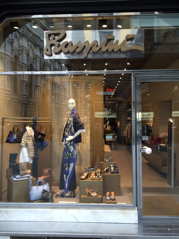 One of my favorite stores for higher-end clothing and shoes: Raspini