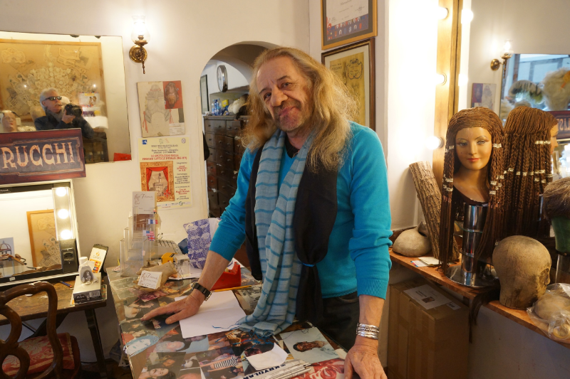 This shop makes masks and wigs and ALL kinds of special makeup for cinema and theater. We passed by the storefront almost every day and one day ventured in: Filistrucchi
