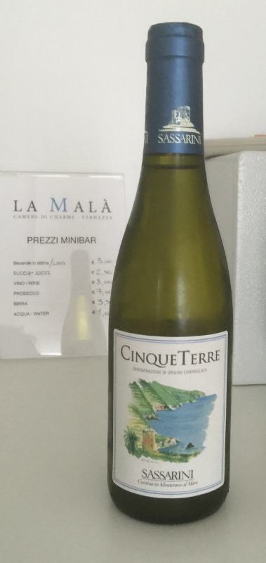 A wonderful wine we first discovered when our son found it at a wine seller in Seattle for us. Made in Cinque Terre!