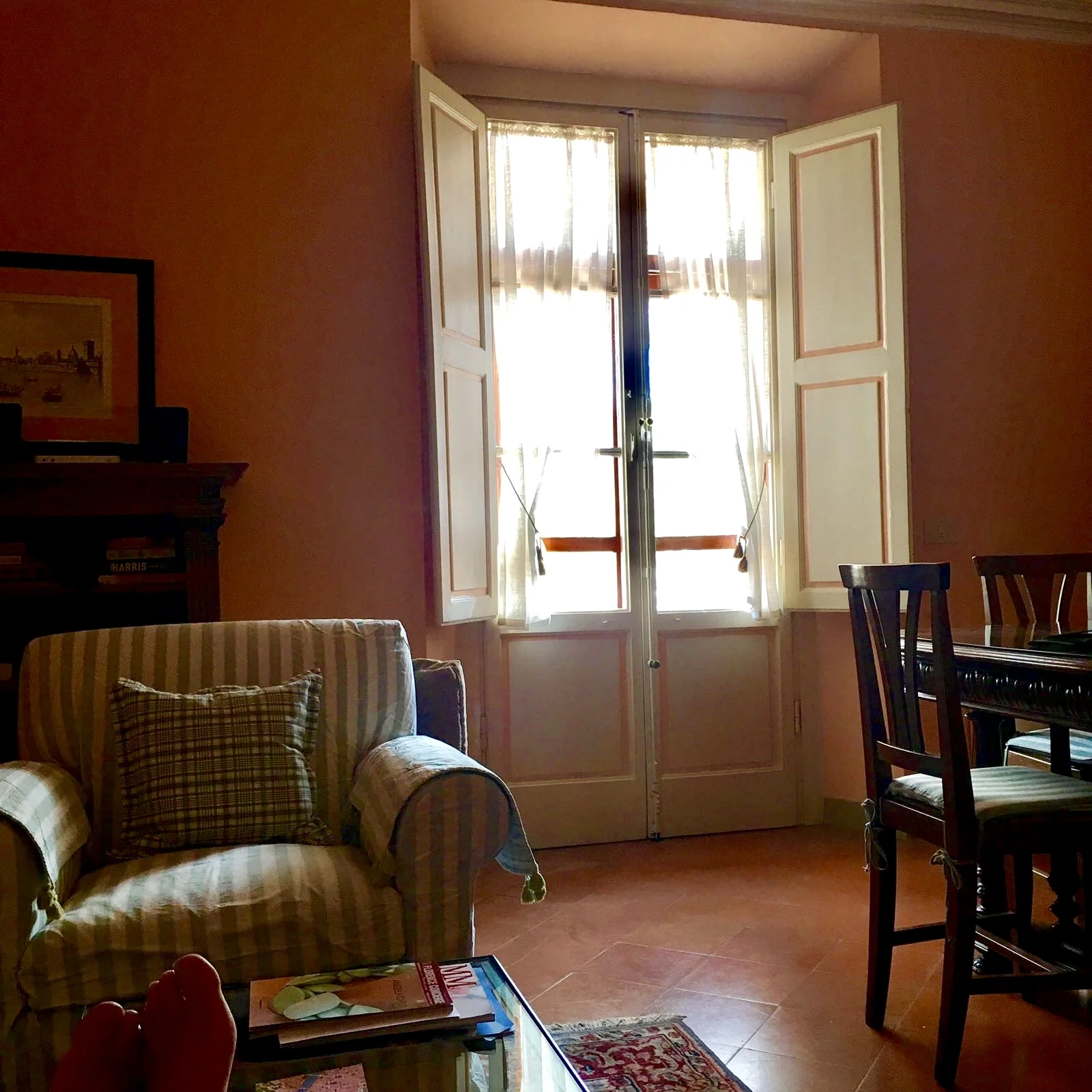 Our apartment on Piazza Santa Croce, looking toward the terrace. 